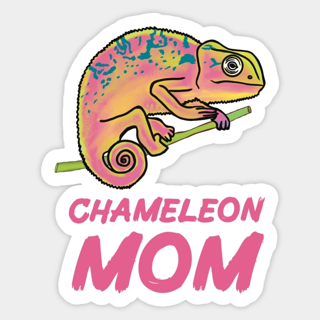 Pink Chameleon Mom for Chameleon Lovers Sticker by Mochi Merch